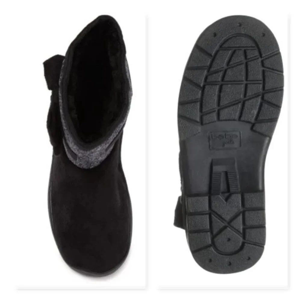 Bebe Microsuede Glitter Faux Fur Winter Boot